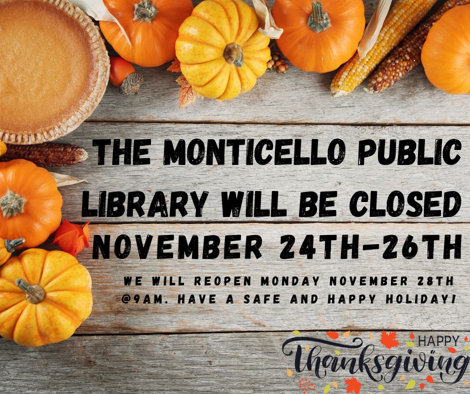 Closed for Thanksgiving weekend